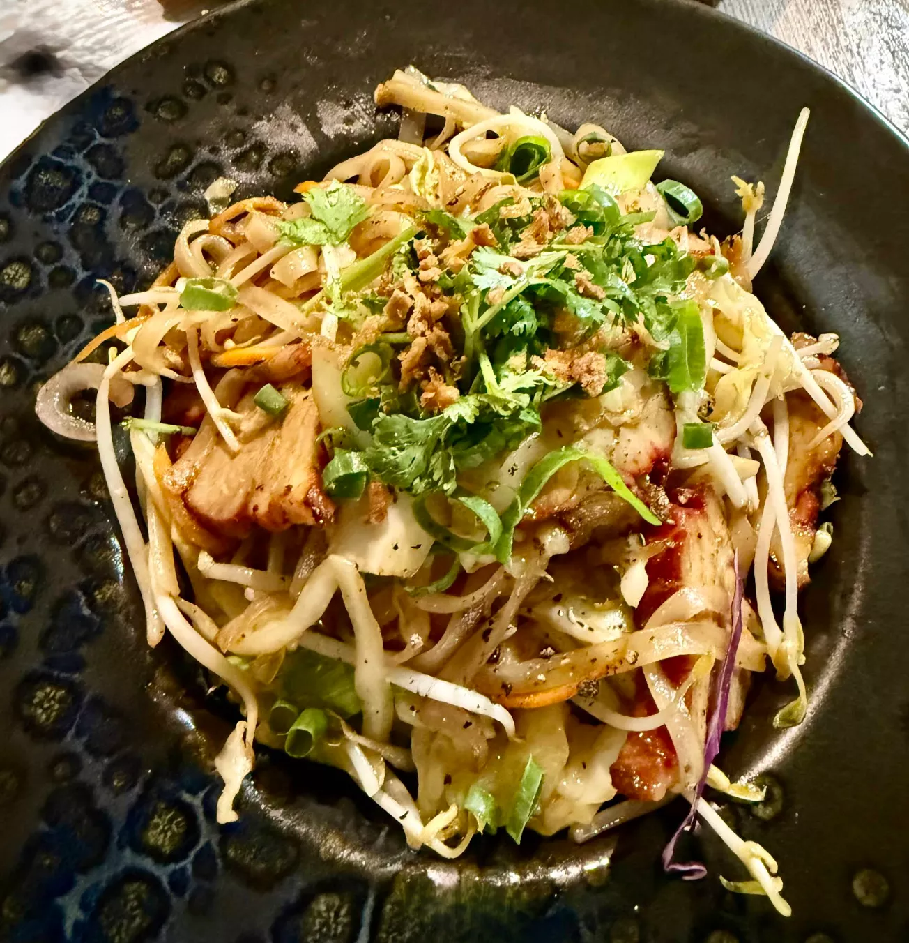 Vietnamese noodle salad with fresh herbs